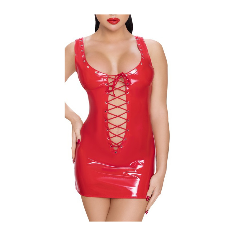 Black Level Robe Vinyl Dress Rope Rouge